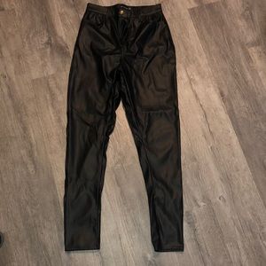 Faux Leather high waisted black pants